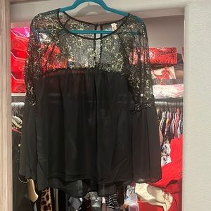 Black with gold lace